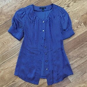 Banana Republic Navy Patterned Blouse